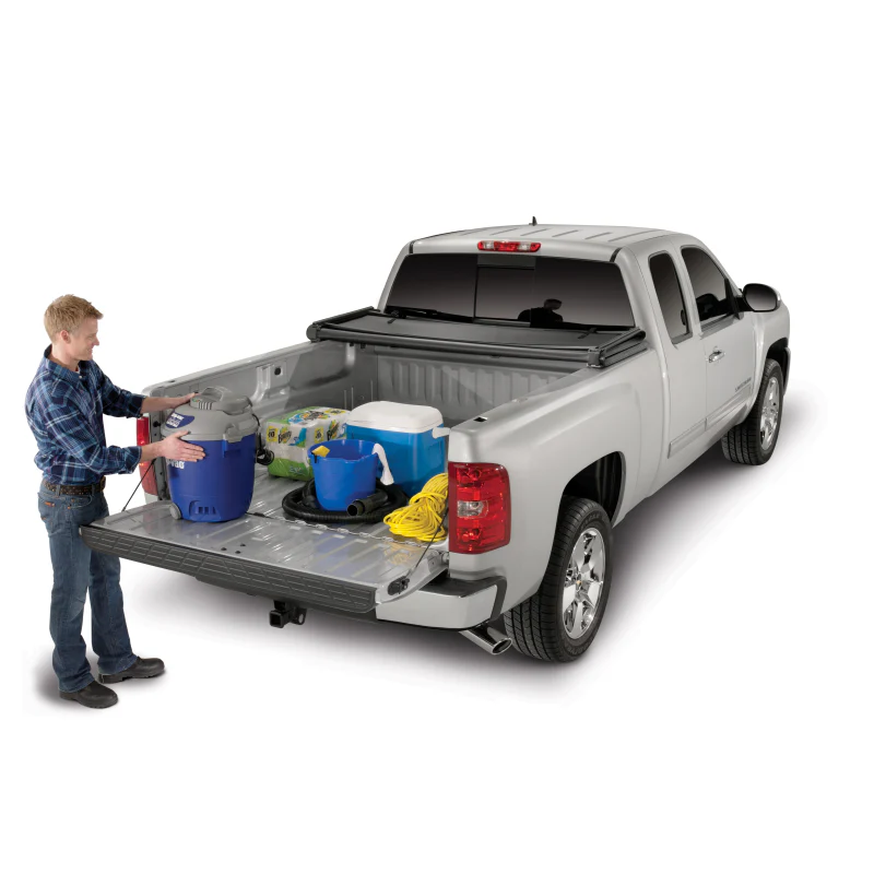 TrailFX Soft Tri-Fold Tonneau Cover Black Vinyl Aluminum Rails Model TFX2005 - Image 3