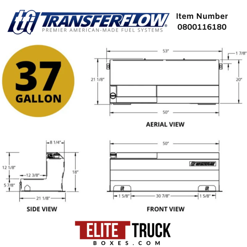 Transfer Flow 37 Gallon In-Bed Auxiliary Diesel Fuel Tank System - TRAX 4 Model 0800116180 - Image 8