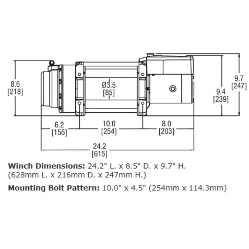 Warn 16.5ti-S Heavyweight Winch, Pull Capacity 16,500 lb, 80 Feet Of Spydura Pro Rope Model 97740 - Image 3