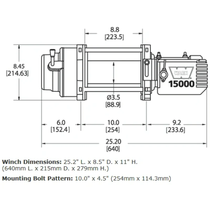 Warn M15 12V Heavyweight Winch 15,000 lb, With 90 Feet of 7/16 Inch Steel Rope Model 47801 - Image 3