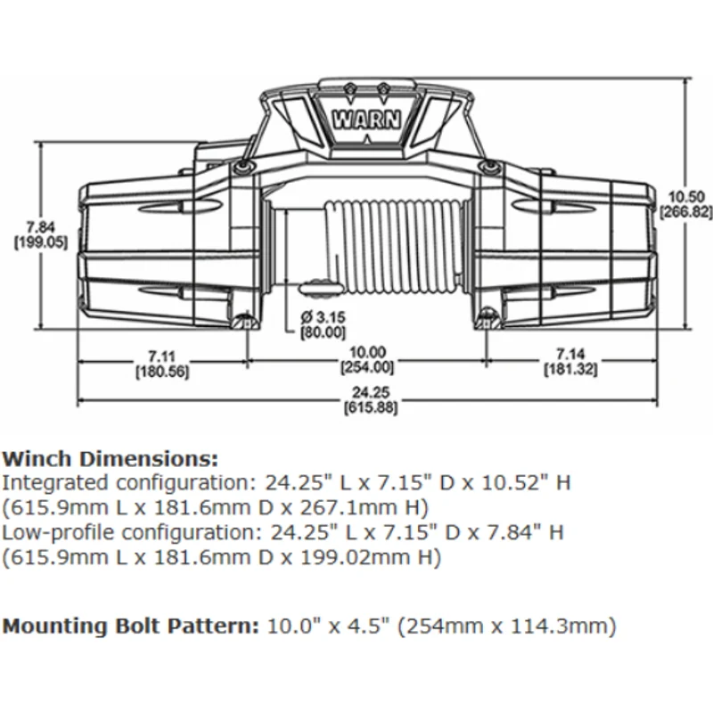 Warn ZEON 10 Platinum Winch, Pull Capacity 10,000 lb, 80 Feet Of Steel Rope Model 92810 - Image 3