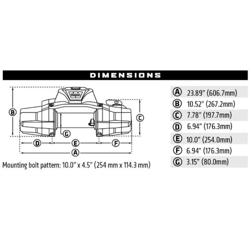 Warn WARN ZEON XP 10-S Winch 10,000 Pull Capacity With 100" Feet 3/8 Spydura Synthetic Rope Model 110100 - Image 6