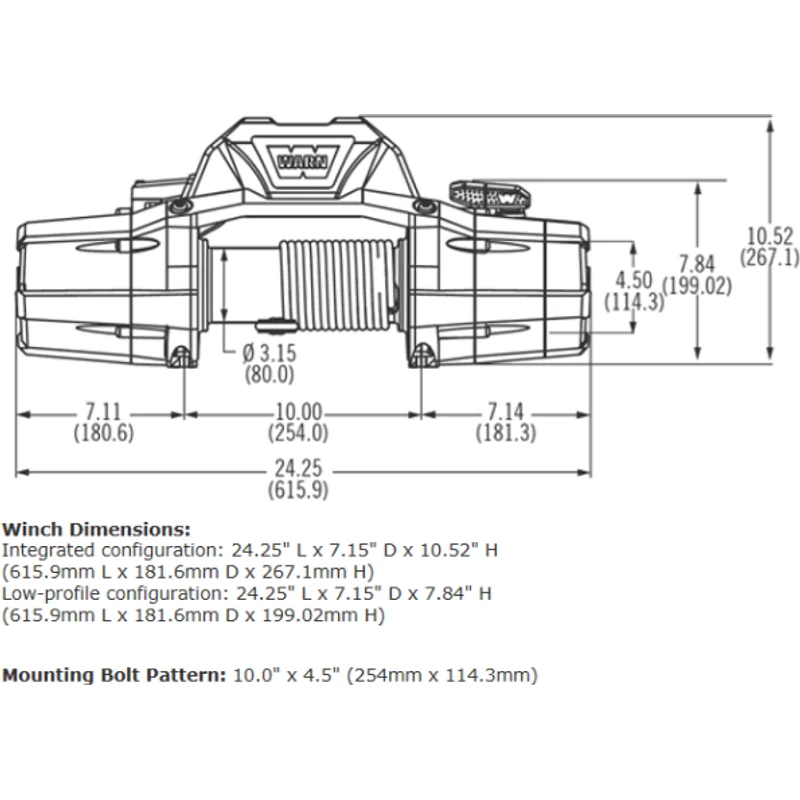 Warn ZEON 10 Winch, Pull Capacity 10,000 lb, 80 Feet Of Steel Rope Model 88990 - Image 5