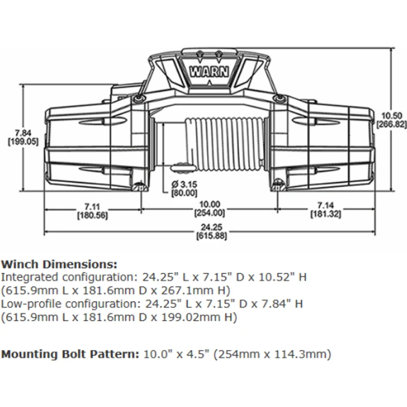 Warn ZEON 12-S Platinum Winch, Pull Capacity 12,000 lb, 80 Feet Of Spydura Pro Synthetic Rope Model 95960 - Image 4