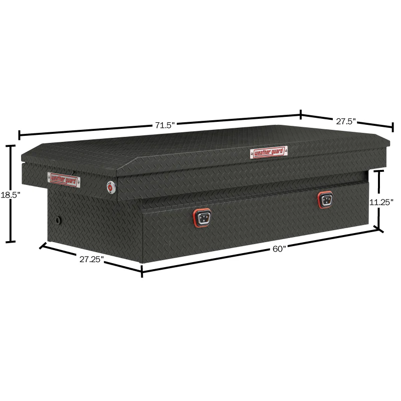 Weather Guard Crossover Tool Box Matte Black Aluminum Extra Wide Model 117-52-04 - Image 2