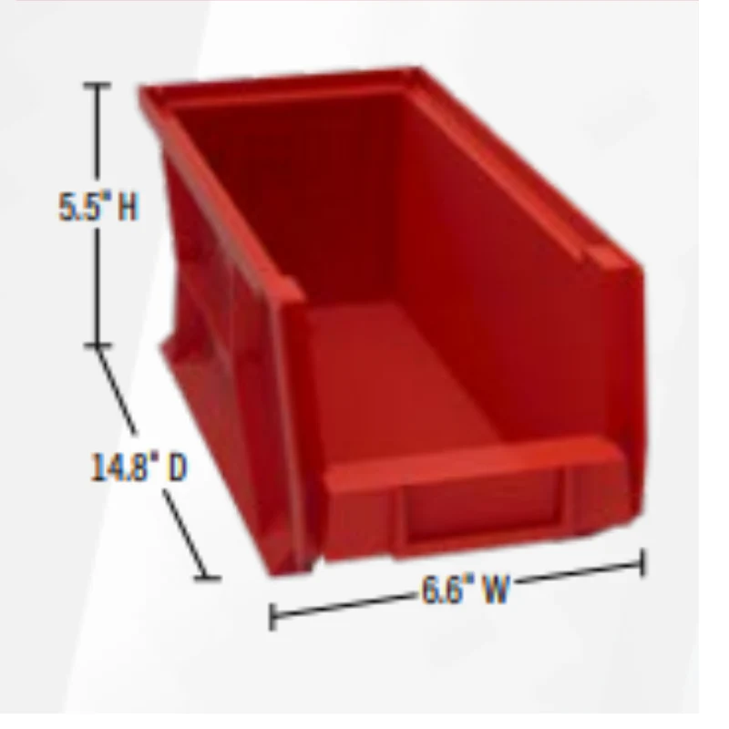 Weather Guard Red Bins, 6in x 6.5in x 15.45in, (6 pack) Model 9854-7-02 - Image 7