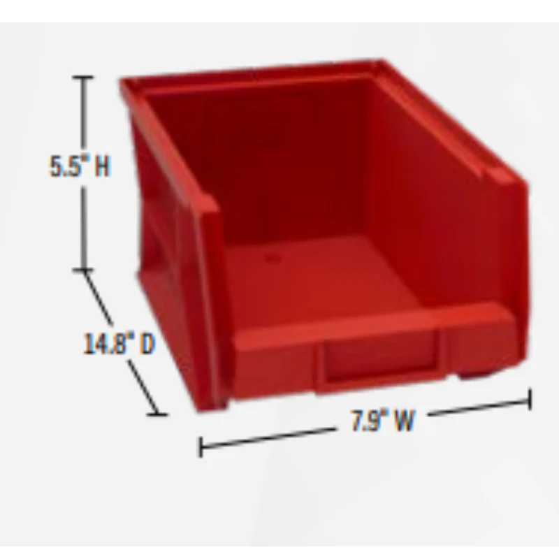 Weather Guard Red Bins, 6in x 7.8in x 15.4in, (6 pack) Model 9859-7-02 - Image 5