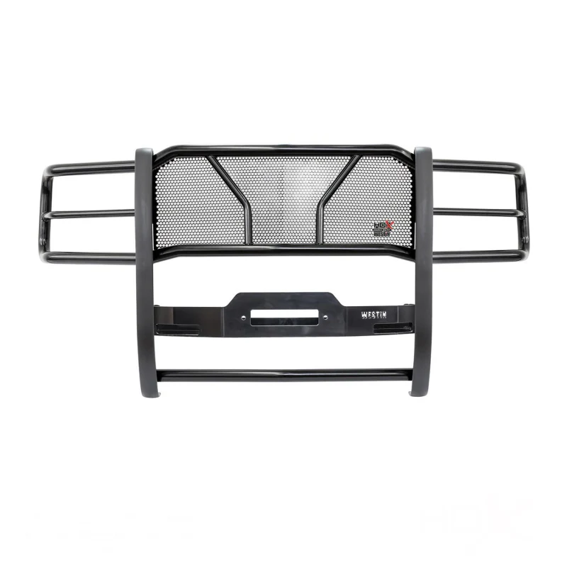 Westin HDX 1-Piece Winch Mount Grille Guard Black Steel Model 57-93545