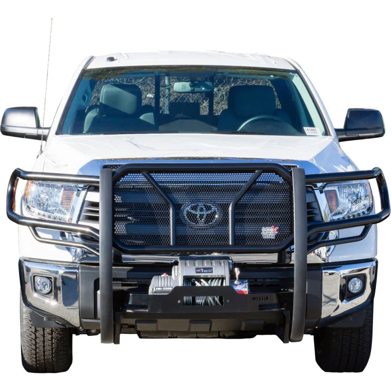 Westin HDX 1-Piece Winch Mount Grille Guard Black Steel Model 57-93705 - Image 2