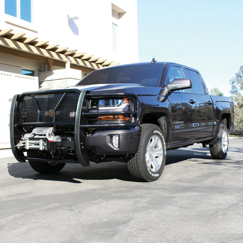 Westin HDX 1-Piece Winch Mount Grille Guard Black Steel Model 57-93875 - Image 5