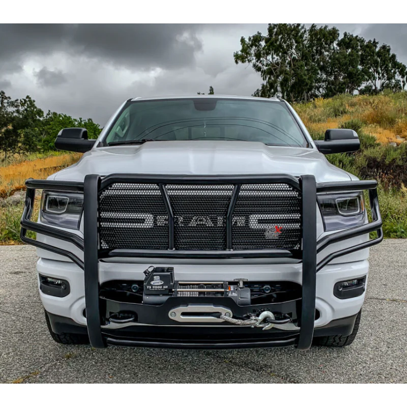 Westin HDX 1-Piece Winch Mount Grille Guard Black Steel Model 57-94105