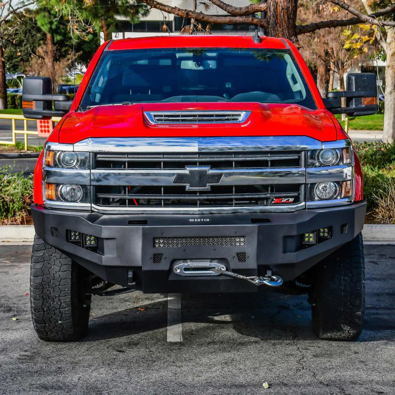 Westin Pro-Series Winch Mount Front Bumper Textured Black Steel Model 58-411005 - Image 4