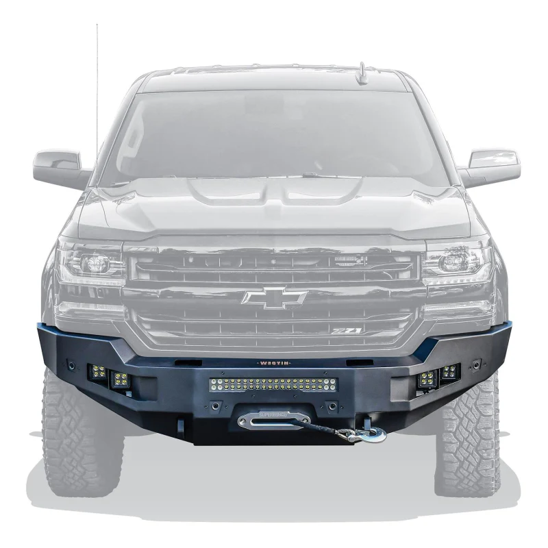 Westin Pro-Series Winch Mount Front Bumper Textured Black Steel Model 58-411165 - Image 4