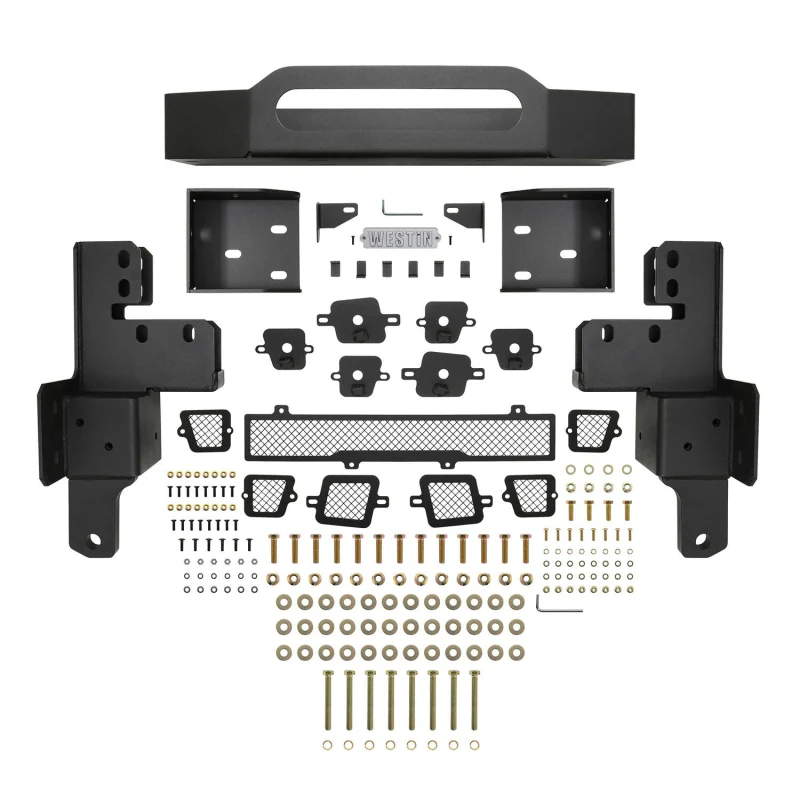 Westin Pro-Series Winch Mount Front Bumper Textured Black Steel Model 58-411195 - Image 9