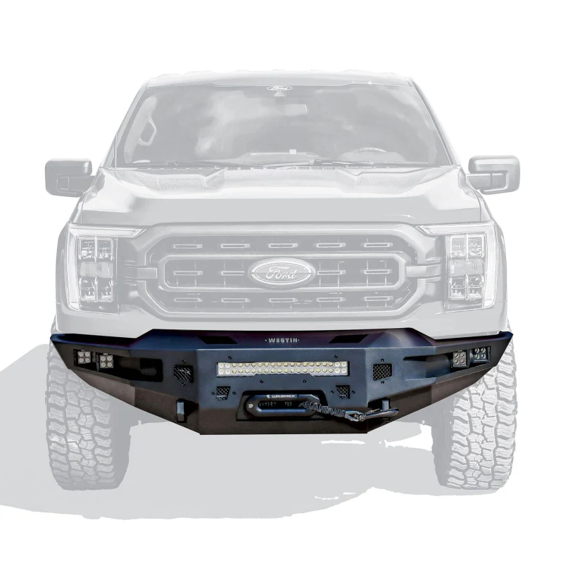 Westin Pro-Series Winch Mount Front Bumper Textured Black Steel Model 58-411245 - Image 4