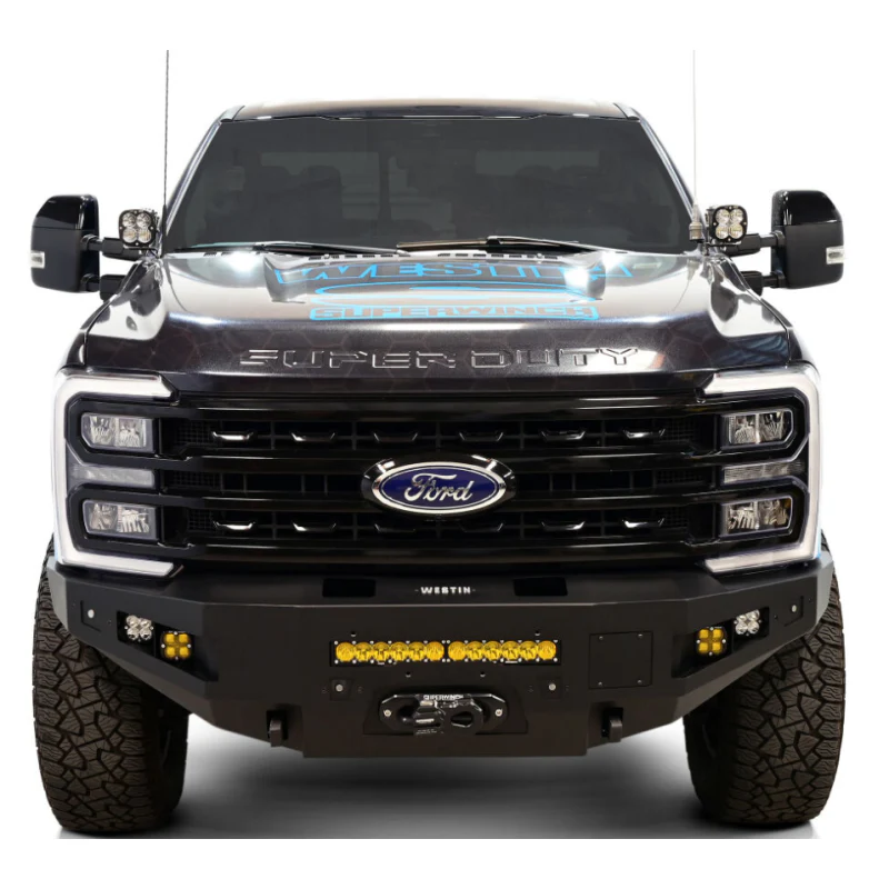 Westin Pro-Series Winch Mount Front Bumper Textured Black Steel Model 58-411305 - Image 3