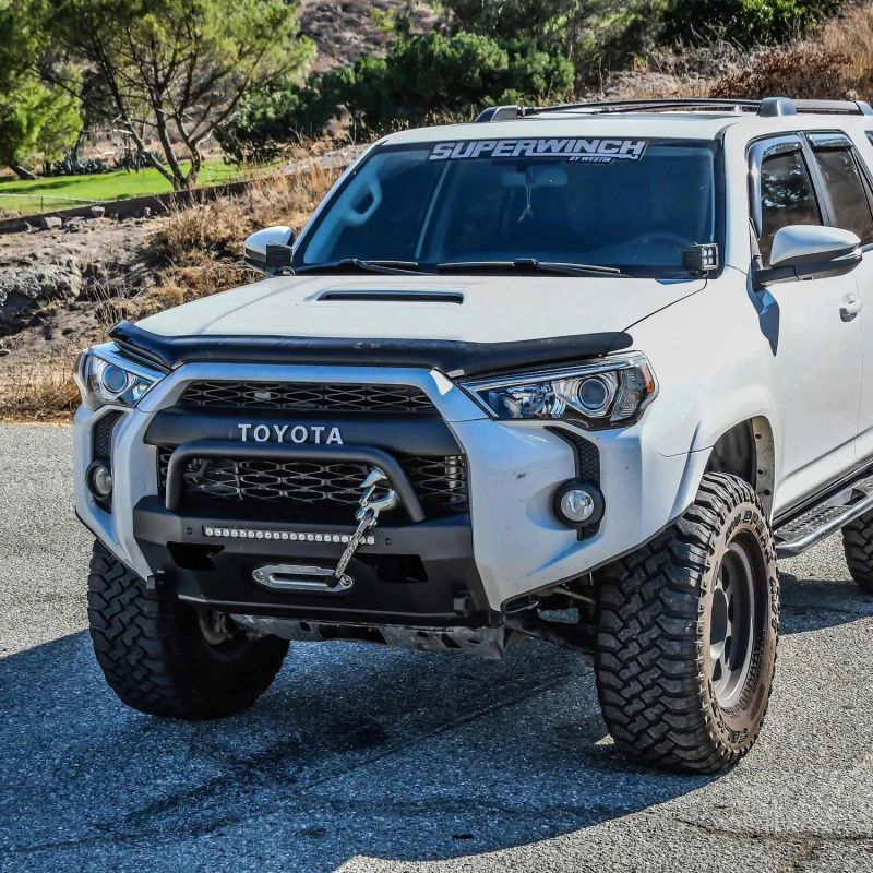 Westin Pro-Series Winch Mount Front Bumper With Round Bull Bar Textured Black Model 58-411155RBK - Image 5