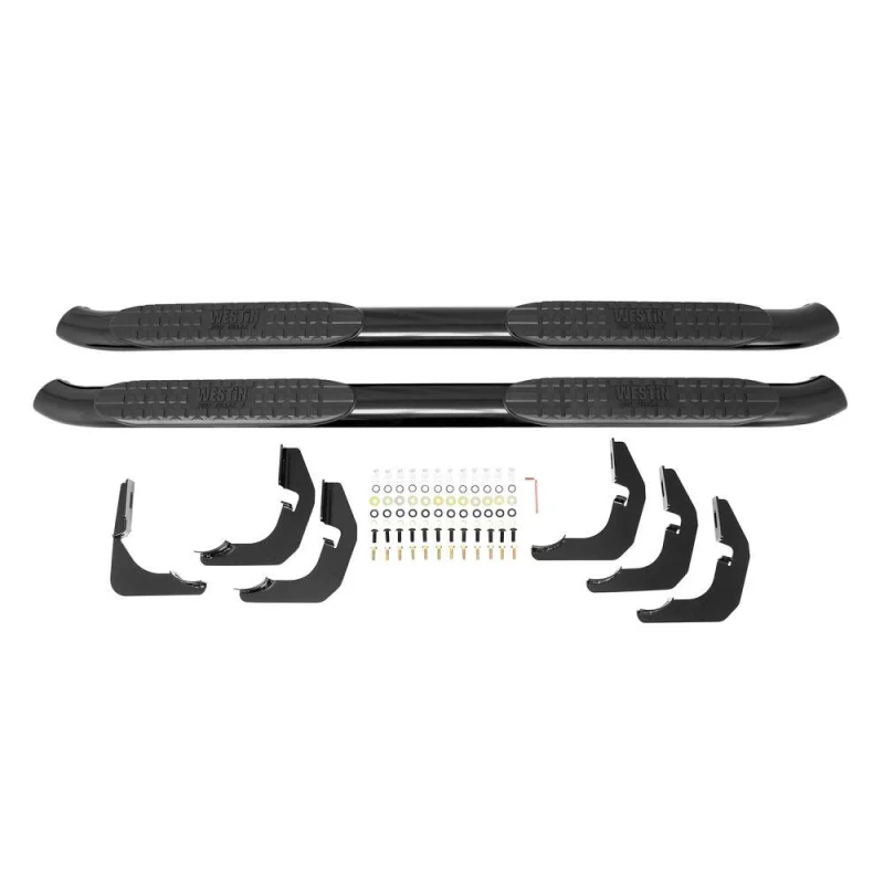Westin PRO TRAXX 4 Oval Step Nerf Bars Black Steel For Crew Max Cab Model 21-23255 - Image 2