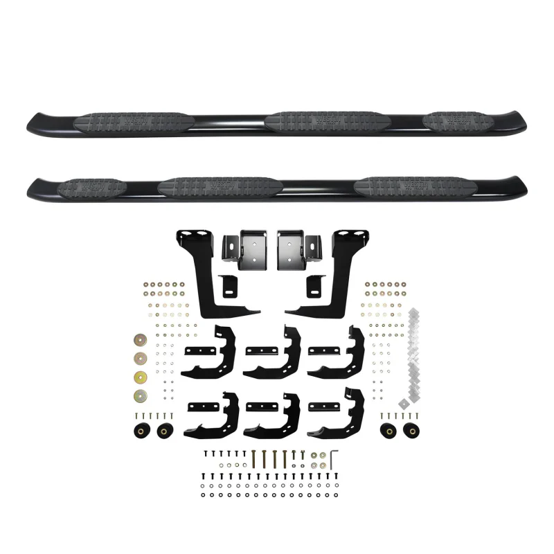 Westin PRO TRAXX 5 Oval Wheel to Wheel Step Nerf Bars Black For Quad Cab Model 21-534735 - Image 2