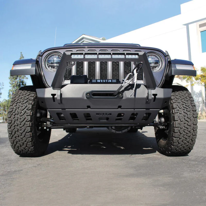 Westin WJ2 Front Bumper Skid Plate Textured Black Unlighted Model 59-80095 - Image 4