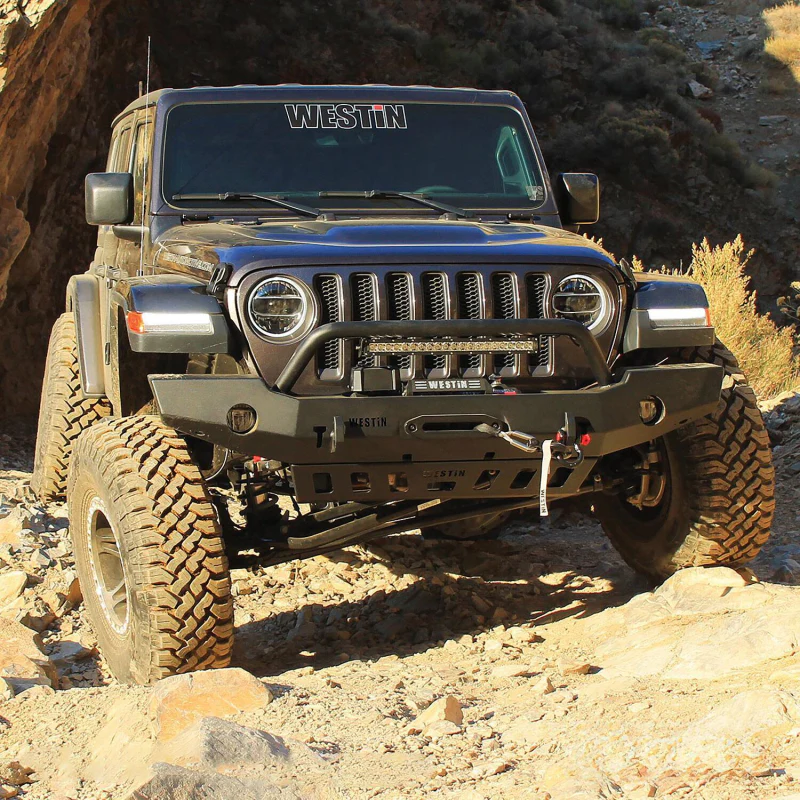 Westin WJ2 Full Width Front Bumper w/Bull Bar Steel Textured Black Model 59-80115 - Image 10