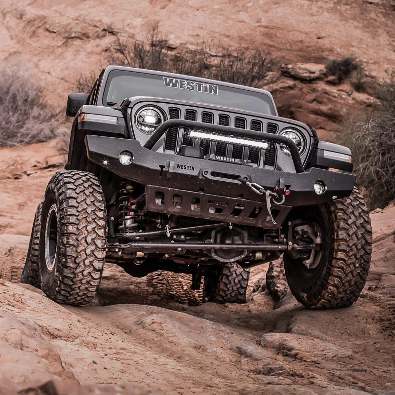 Westin WJ2 Full Width Front Bumper w/Bull Bar Steel Textured Black Model 59-80115 - Image 5