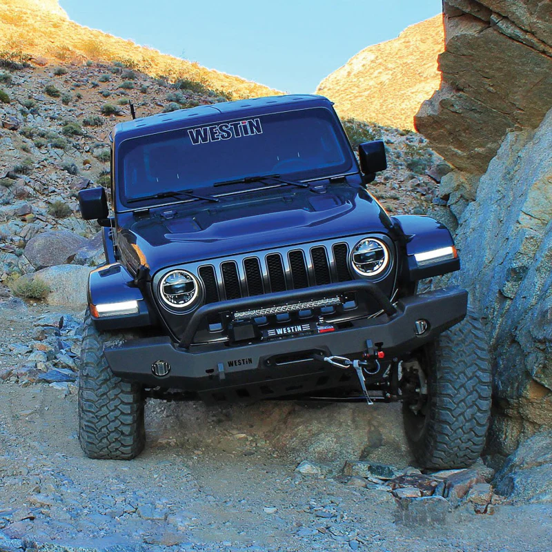 Westin WJ2 Full Width Front Bumper w/Bull Bar Steel Textured Black Model 59-80115 - Image 9