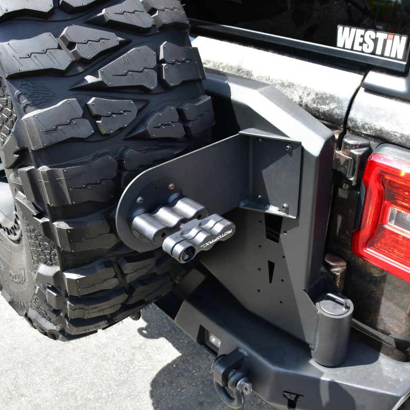 Westin WJ2 Rear Bumper RotoPax Jerry Can Mount Textured Black Model 59-89025 - Image 2