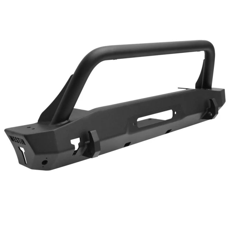 Westin WJ2 Stubby Front Bumper w/Bull Bar Steel Textured Black Model 59-80075 - Image 2
