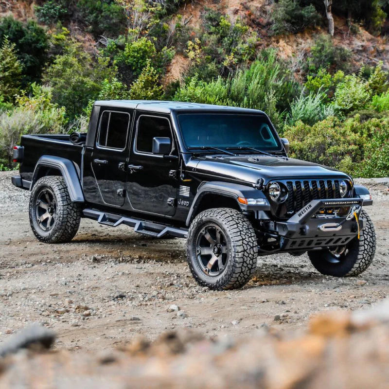 Westin WJ2 Stubby Front Bumper With LED Light Bar Mount Textured Black Steel Model 59-80085 - Image 10