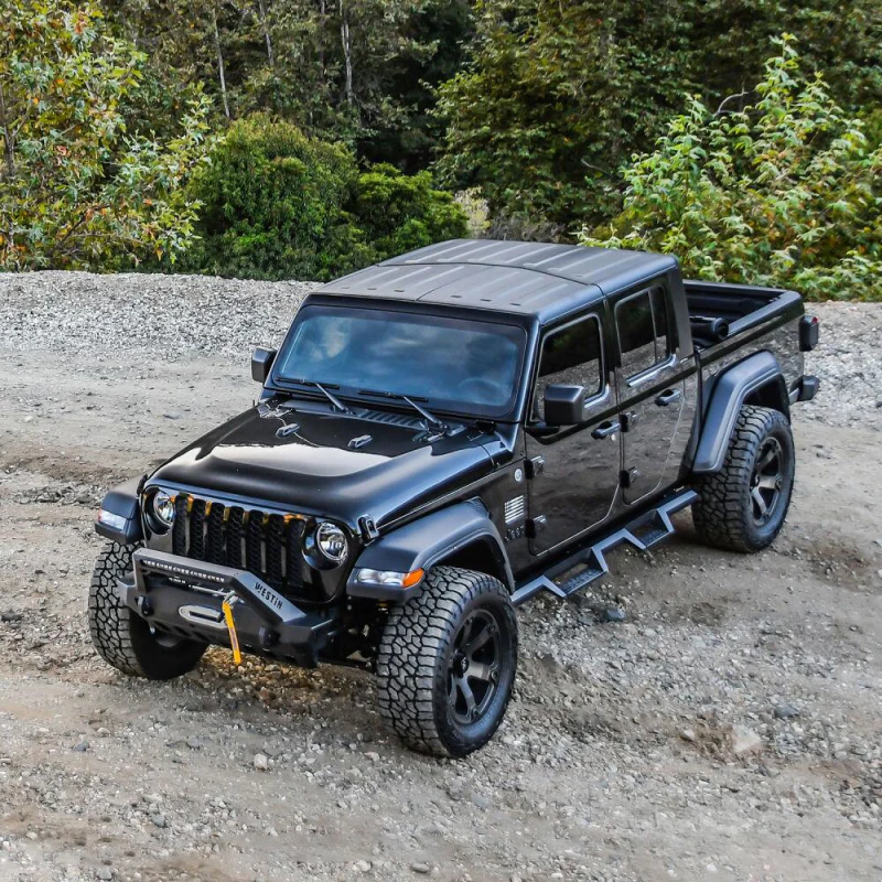 Westin WJ2 Stubby Front Bumper With LED Light Bar Mount Textured Black Steel Model 59-80085 - Image 11